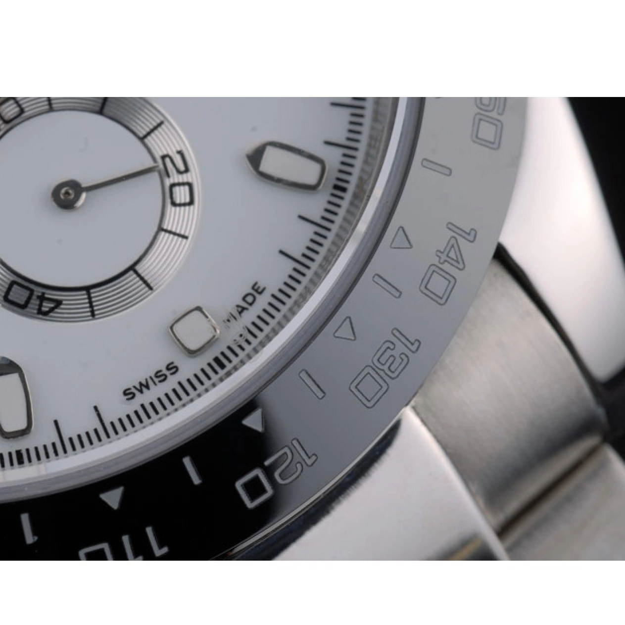 Rolex copies cheap Steep White Ceramic Tachymeter 80249 Black Strap Dial Rolex Daytona Stainless 0710